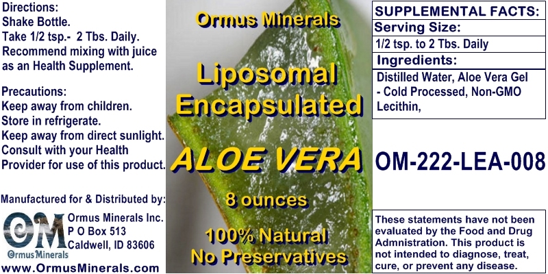 Ormus Minerals Liposomal Encapsulated Aloe Vera Ormus Minerals Liposomal Encapsulated Aloe Vera