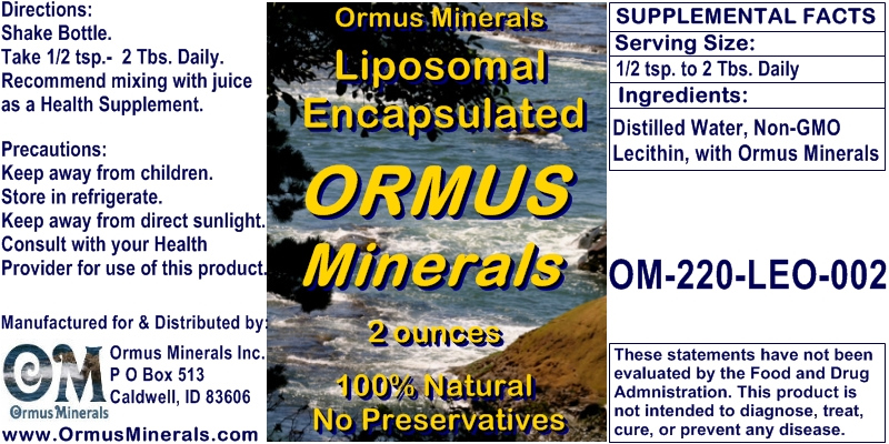 Ormus Minerals Liposomal Encapsulated ORMUS Minerals Ormus Minerals Liposomal Encapsulated ORMUS Minerals