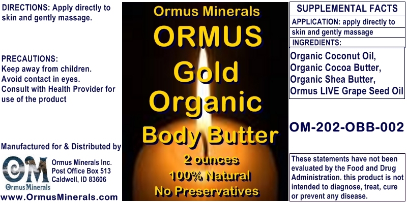 Ormus Minerals Ormus Gold Organic Body Butter Ormus Minerals Ormus Gold Organic Body Butter